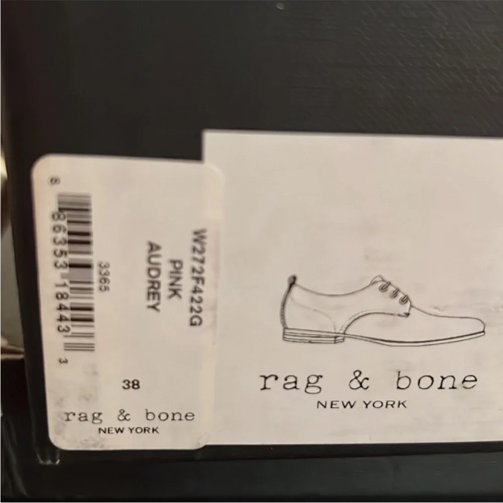 NWT rag & bone Audrey Oxfords Leather Soles in light blush pink Size 6.5 or 8
